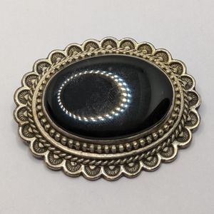 Cool black onyx pendant or brooch